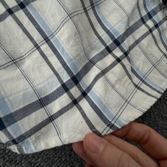 Quiksilver Quicksilver Button Up Men Short Sleeve Blue Plaid Large Cotton Blend - Picture 12 of 16